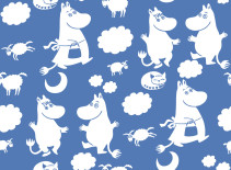 Mumin, Fondvägg, Moomin retro pattern blue