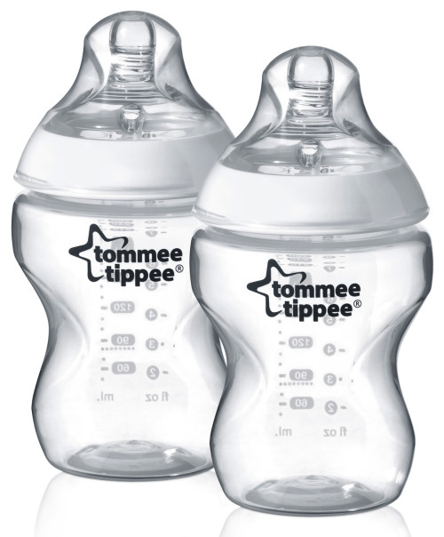 Tommee Tippee, Nappflaska 260 ml, Transperent, 2-pack