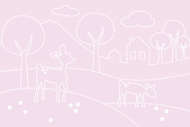 Sne Design, Fondvägg, Deer world lines pink