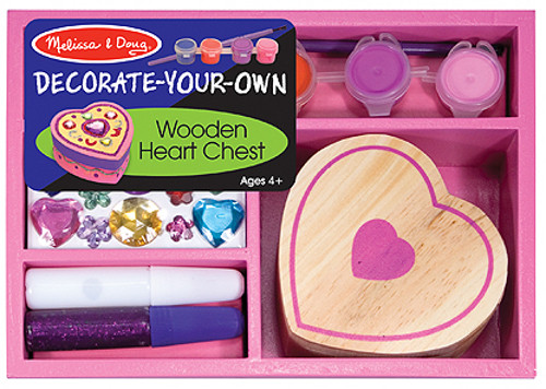 Melissa & Doug, Decorate your own, Wooden Heart Chest