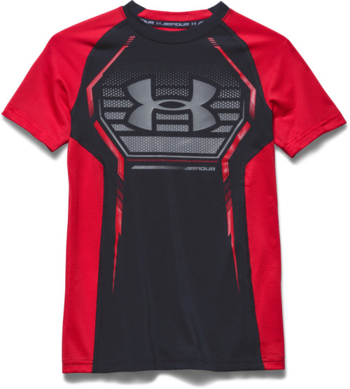 Under Armour, T-shirt, Armour Up, Black/Risk Red