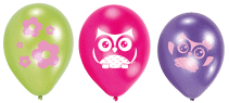 Happy Owl, Ballonger, 20 cm, 6 st