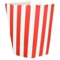 Popcornbägare, 9 x 13 cm, Röd, 5 st