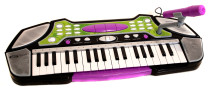 Supersonic, Keyboard med 37 tangenter och mikrofon, Grön/svart/lila