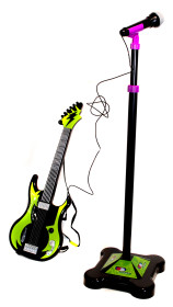 Supersonic, Gitarr med mikrofon och stativ, Grön/svart