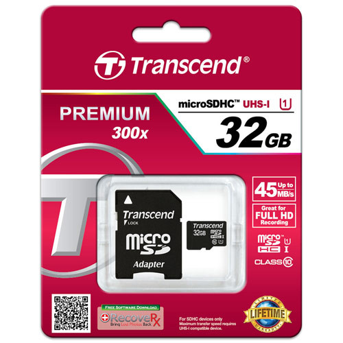 Transcend, microSDHC 32GB CL10 U1 300x