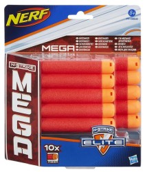 Nerf, N’strike Elite Mega Dart Refill, 10-pack