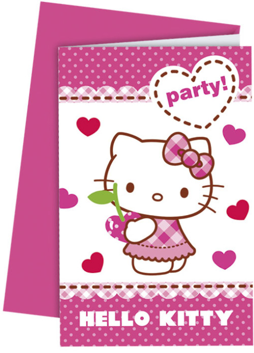 Hello Kitty, Inbjudningskort, 6 st