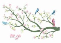 Djeco, 3D Wall-Stickers Körsbärsträd som blommar