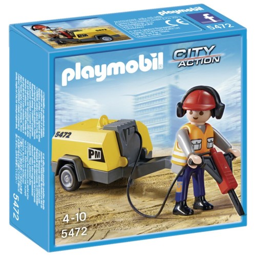 Playmobil City Action 5472, Byggarbetare med Maskin