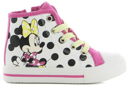 Disney Minnie Mouse, High Sneakers, Vit/Prickig