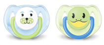 Philips Avent, Napp, Truman, 6-18 mån, 2-pack, Groda & hund