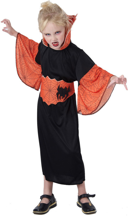 Maskeraddräkt, Häxklänning, Orange/Svart