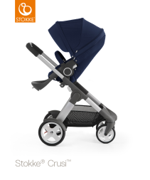 Stokke Crusi, Sittvagn, Deep Blue inkl. Summer Kit, Sandy Beige, Paket