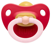 NUK, Classic Soft, Napp, Latex, 0-6 mån, 1-pack, Röd