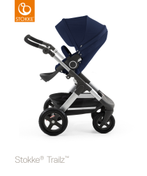 Stokke Trailz, Sittvagn, Deep Blue inkl. Summer Kit, Sandy Beige, Paket