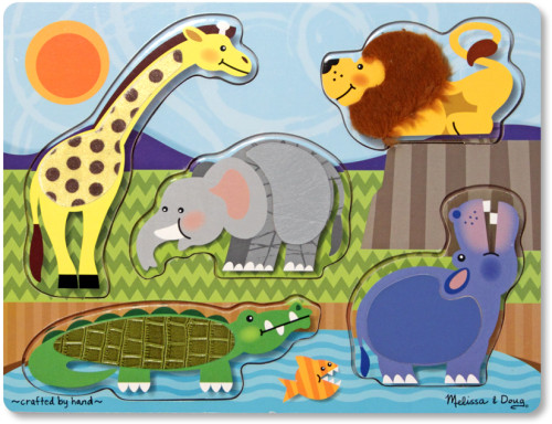 Melissa & Doug, Touch & Feel Puzzle, Zoo Animals