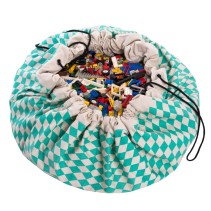 Play & go, 2-i-1 Lekmatta och förvaring, Harlequin, Mint