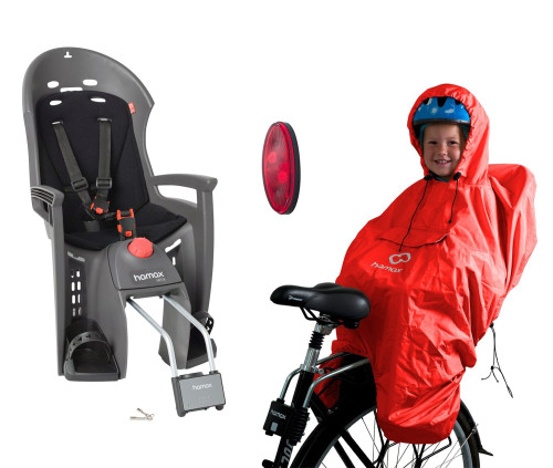 Hamax, Cykelsits, Siesta med låsbart fäste, Grå/Svart + Tillbehör, Paket