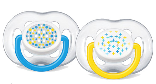 Philips Avent, Napp, Sensitive, 6-18M, 2-pack, Blå/Gul