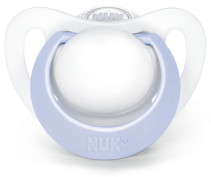 NUK, Genius, Napp, Silikon, 0-2 mån, 1-pack, Ljusblå