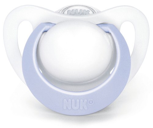 NUK, Genius, Napp, Silikon, 0-2 mån, 1-pack, Ljusblå