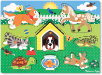 Melissa & Doug, Peg Puzzle, Pets, 8 Pieces