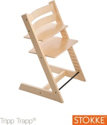 Stokke Tripp Trapp, Matstol, Natural, Inkl. Baby Set och dyna Soft Stripes, Paket