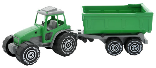 Plasto, Traktor med släp, Grön