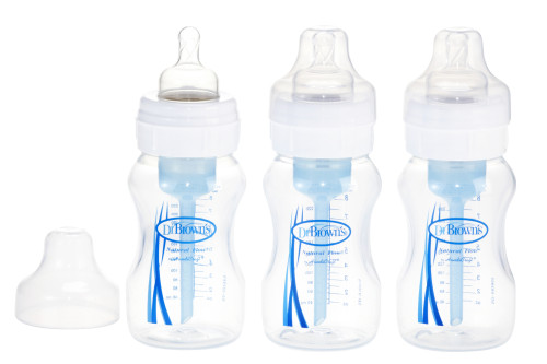 Dr.Brown, Nappflaska 240 ml, Wideneck, 3-pack