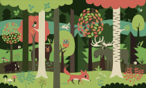 Ingela P Arrhenius, Fondvägg, In the forest green