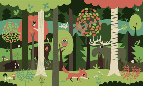 Ingela P Arrhenius, Fondvägg, In the forest green