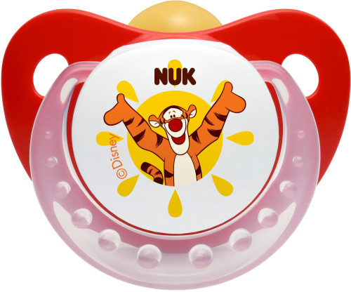 NUK, Napp, Nalle Puh, Latex, 6-18 mån, 1-pack, Röd