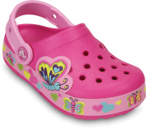 Crocs, Tofflor, Crocband Lights, Butterfly, Magenta/Carnation