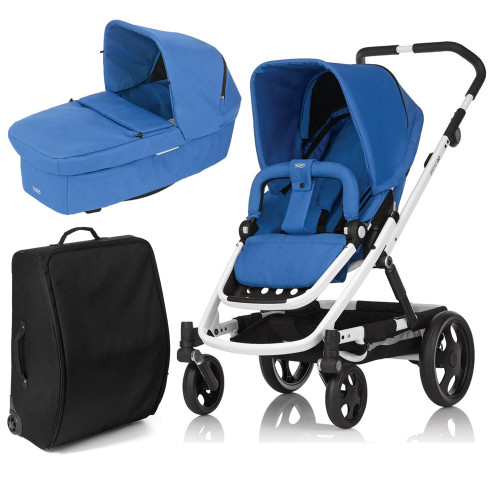 Britax Go 2015, Duovagn, White/Blue Sky + BRIO Resväska, Paket