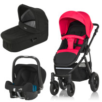 Britax, Smile 2, Duovagn, Rose Pink + Britax Baby Safe Plus SHR II, 2016, Paket