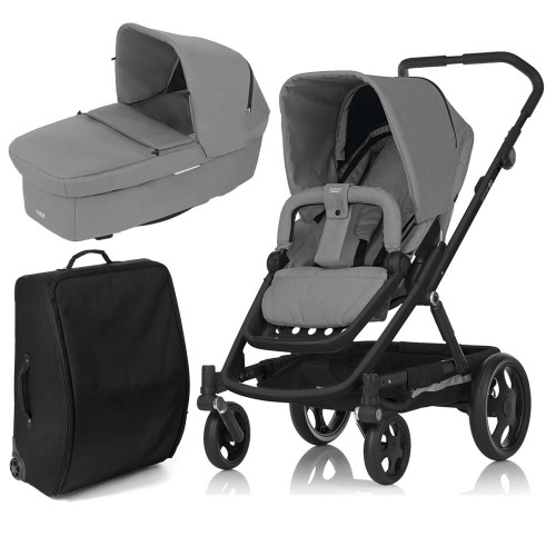 Britax Go 2015, Duovagn, Black/Charcoal Grey + BRIO Resväska, Paket