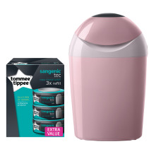 Tommee Tippee, Blöjhink, Sangenic Stadard, TEC, Rosa + 3-pack Refill