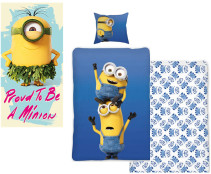 Minions, Påslakanset, Blå + Badhandduk, Proud to be a minion, Paket