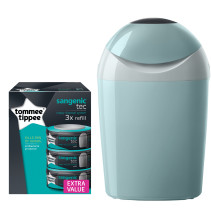 Tommee Tippee, Blöjhink, Sangenic Stadard, TEC, Grön + 3-pack Refill