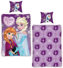 Disney Frozen, Påslakanset 150 x 210 cm, Lila