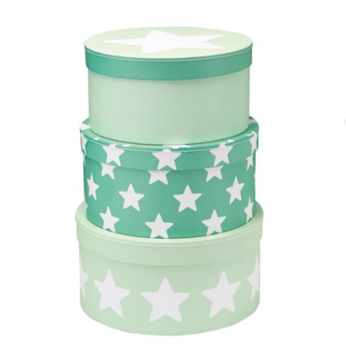 Kids Concept, Star, Pappboxar, Runda, 3-pack, Mint