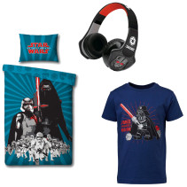 Star Wars, Hörlurar med bluetooth + Påslakanset + T-shirt, Paket