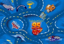 Disney Pixar Cars, Matta, 95 x 133 cm, World of Cars, Blå