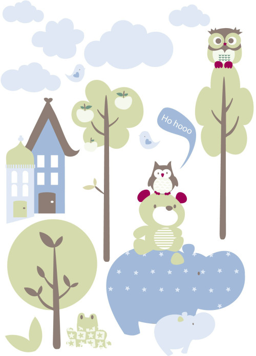 Kids Concept, Hippo, Väggdekoration, Blå