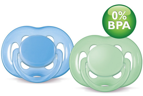 Philips Avent, Napp, Sensitive, 6-18 mån, 2 pack, Blå/Grön