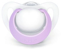 NUK, Genius, Napp, Silikon, 0-2 mån, 1-pack, Lila