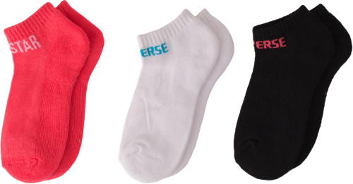Converse, Strumpor, 3-pack, Diva Pink