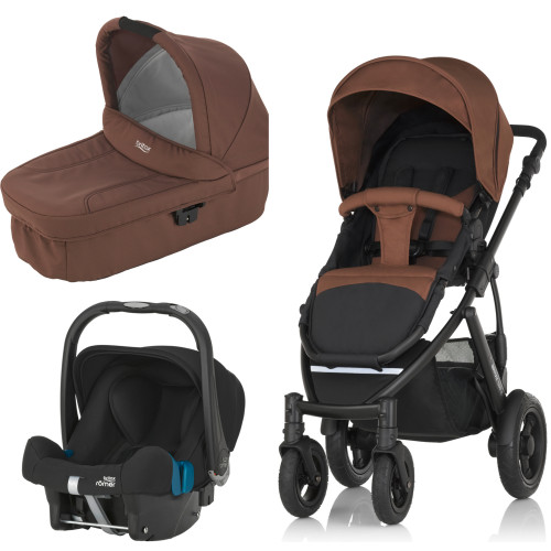 Britax, Smile 2, Duovagn, Wood Brown + Britax Baby Safe Plus SHR II, 2016, Paket