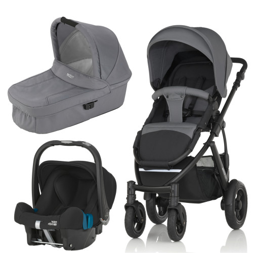 Britax, Smile 2, Duovagn, Steel Grey + Britax Baby Safe Plus SHR II, 2016, Paket